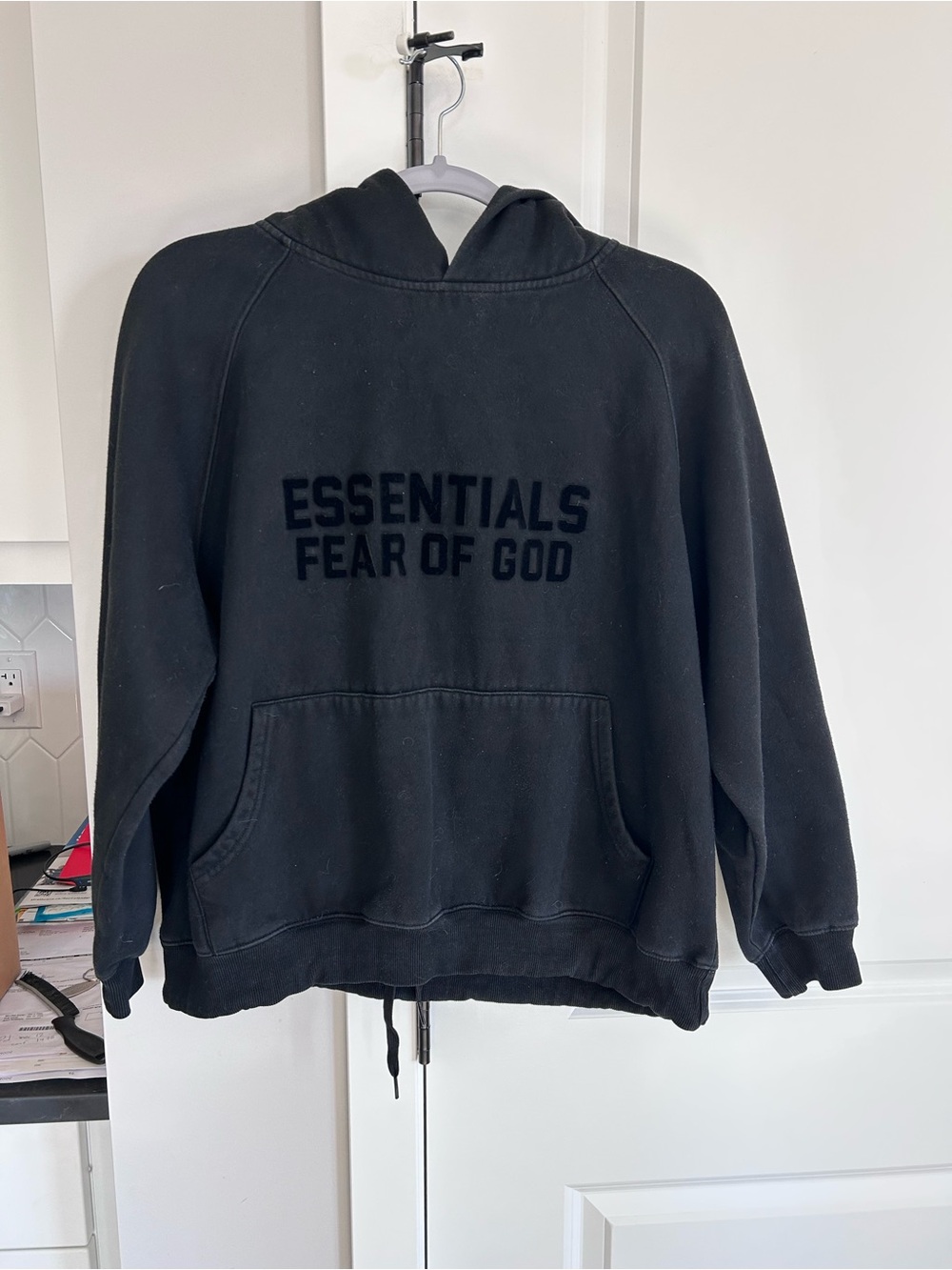 Fear of God Essentials Black Hoodie Streetwear Oversized Minimalist Unisex